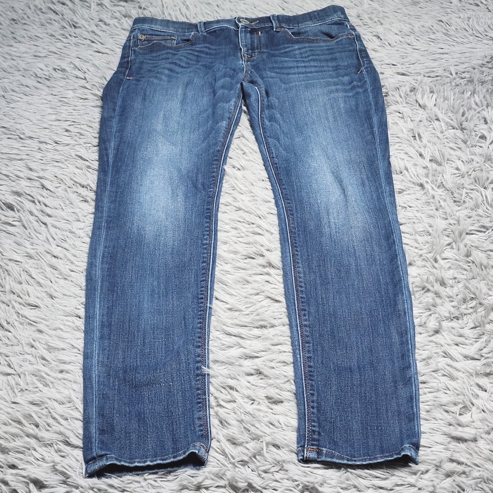 Express Jeans Legging Womens 4R 4 Blue Denim Mia Mid Rise Distressed Jegging